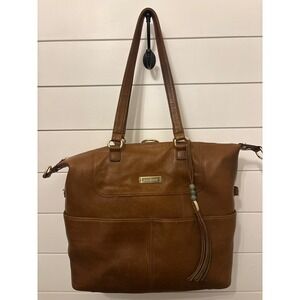 NEW Lily Jade Brown Leather Convertible Tote Bag‎ Shoulder Bag Purse Backpack